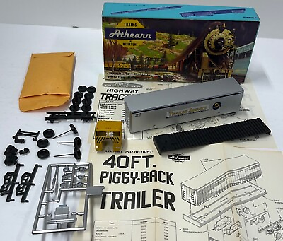 #ad HO ATHEARN 5487 TRACTOR amp; 40 FT TRAILER CHESSIE SYSTEM Camp;O RR YELLOW BUILT $32.25