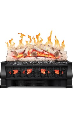 #ad 21 in Electric Fireplace Log Set Heater1500WRemote Control Whitish Grey Logs $109.99