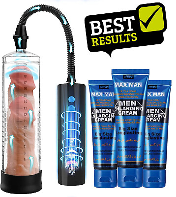 #ad NEW Penis Pump Vacuum Men Enlarger Male Big Thick Dick Growth Faster Enhancement $23.99