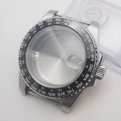 #ad 40mm Black Green White Sapphire Glass Watch Case fit nh35 Miyota8215 ETA2824 $39.99