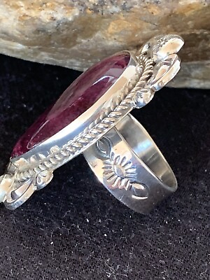 #ad Native American Mens Sterling Silver Purple Spiny Oyster Ring Sz 11 00425 $275.81