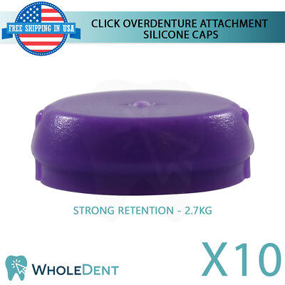 10x Strong Silicone Cap Click Overdenture Attachment Abutment Dental $59.00