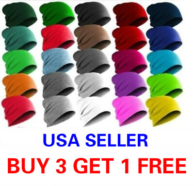 #ad Beanie Thin Plain Knit Hat Baggy Cap Cuff Slouchy Skull Hats Ski Men Women $5.45