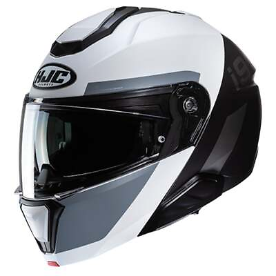 #ad HJC i91 Bina Black White Modular Helmet New Fast Shipping $244.88