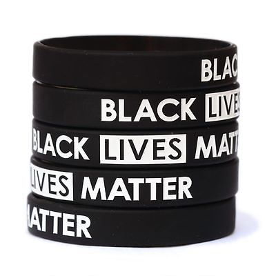 #ad 5 Black Lives Matter Wristbands Silicone Awareness Wrist Band Bracelets $7.88