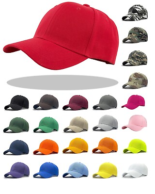 #ad Plain Blank Solid Adjustable Baseball Cap Hats ship in BOX $7.99