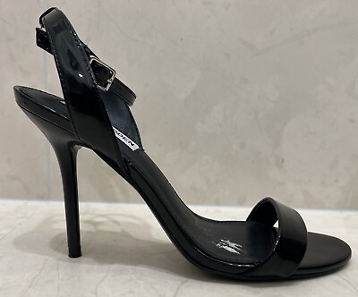#ad Steve Madden Black Patent Leather Ankle Strap quot;Renoquot; Heels Size 7 M 7M $19.99