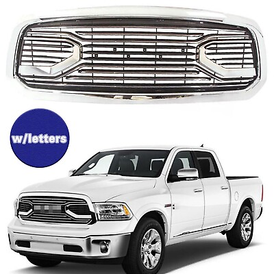 #ad Front Grille Fit For DODGE RAM 1500 2013 2018 Grill Big Horn Chrome W Letters $217.99