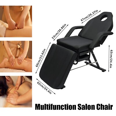 #ad Multifunction Black Facial Bed Tattoo Salon Massage Table with Storage Box $199.49