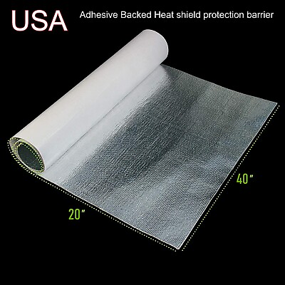 #ad Adhesive Backed Aluminized Fiberglass Heat Shield Barrier Shielding Mat Sleeving $29.19