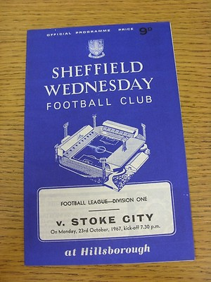 #ad 23 10 1967 Sheffield Wednesday v Stoke City Single Team Change . When listing GBP 3.99