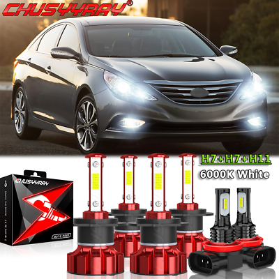#ad For Hyundai Sonata 2011 2012 2013 2014 LED Headlight Bulbs Fog Lamp Combo $39.99