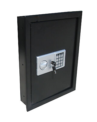 #ad DIGITAL ELECTRONIC FLAT RECESSED WALL HIDDEN SAFE SECURITY BOX JEWELRY GUN BLACK $89.99