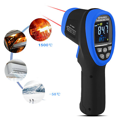 #ad 1500°C Digital IR Infrared Thermometer Pyrometer Test Temper meter Color Screen $64.99