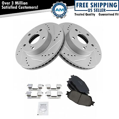#ad Performance Brake Rotor Drilled Slotted amp; Posi Ceramic Pad for Toyota $119.80