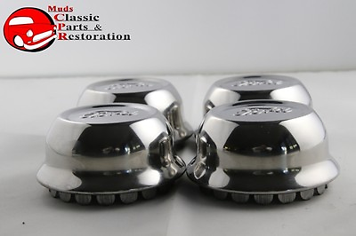 #ad 1928 1929 Ford Model A Stainless Steel Hub Caps Ford Script Official Licensed $58.49