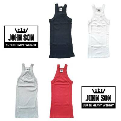 #ad #ad Men#x27;s G unit Ribbed Tank Top JOHN SON Wife Beater 100% Cotton Heavy Weight $12.95