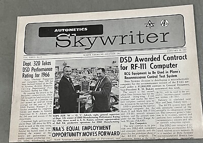 #ad RF 111 Computer Autonetics Skywriter North American Aviation 1967 Vol. 27 No 2 $19.95