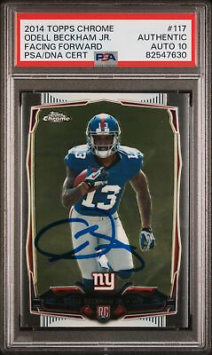 #ad Odell Beckham 2014 Topps Chrome Signed Rookie Card #117 Auto Graded PSA 10 $229.00
