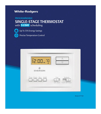 #ad White Rodgers Heating and Cooling Touch Screen Programmable Thermostat $36.99