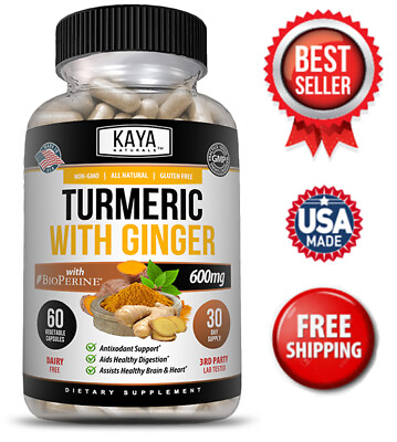 #ad Turmeric Curcumin with Ginger Black Pepper Joint Pain Maxx Strength Capsules $9.98