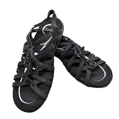 #ad Abeo B.I.O Systems Brigita Sandals Women 9 Lace Up Gladiator Black Strappy $24.88