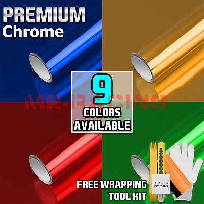 #ad 9 Colors Chrome Vinyl Film Wrap Sticker Decal Air Release Bubble Free 3 Layers $47.88