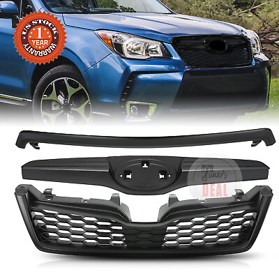 #ad Front Bumper Upper Grille Black For 2014 2018 Subaru Forester Honeycomb Grill $50.89