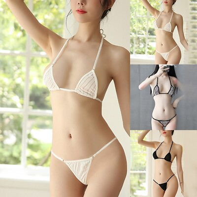 #ad Sexy Women#x27;s Bikini Set Thong Underwear GString Bra Nightwear Swimwear $8.05