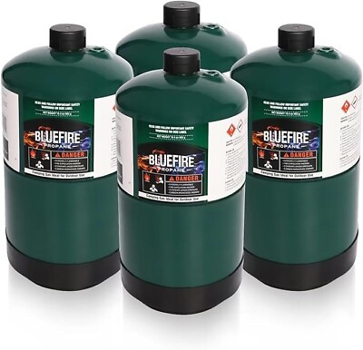 #ad BLUEFIRE 4x Propane Camping Gas Fuel Cylinder Canister 16oz Tank 95% High Purity $45.99