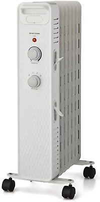 Mainstays 1500W Mechanical Oil Filled Electric Radiant Space Heater White $48.98