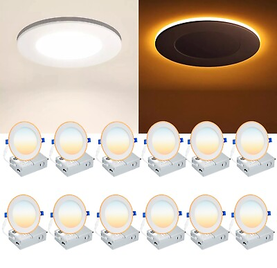 #ad 4 Inch 6 Inch 5CCT Dimmable Canless LED Recessed Ceiling Light with Night Light $87.00