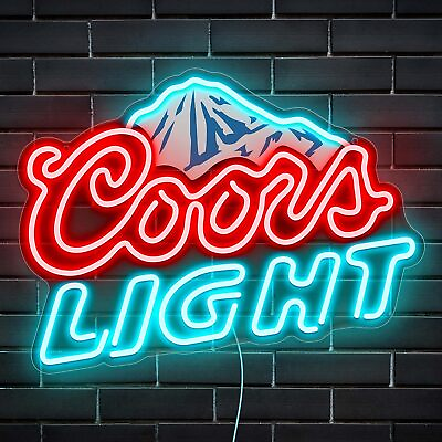 #ad LED Neon Beer Sign Man Cave Home Bar Wall Decor Light Up Mountain Pattern $55.99