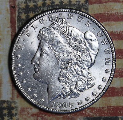 #ad 1900 MORGAN SILVER DOLLAR COLLECTOR COIN CLEANED FREE SHIPPING $55.00