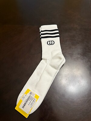 #ad New Authentic Gucci x Adidas GG Logo Socks White Black Size L $139.00