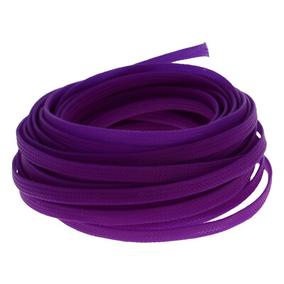 #ad Purple Expandable Cable Sleeving Braided Wire Tubing Harness Sheathing Loom Lot $4.98