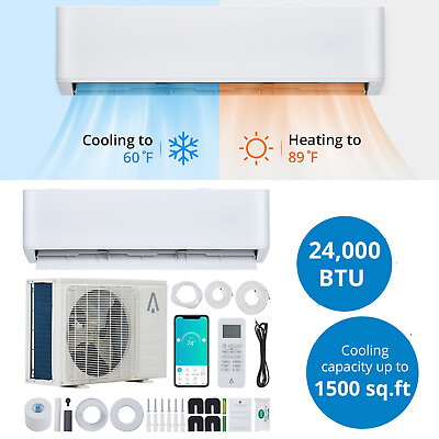 #ad 24000BTU 23SEER Split Air Conditioner Cooling Heating System w Smart Wifi Remote $1451.99