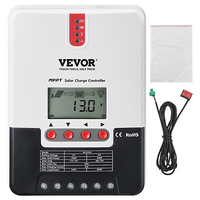 #ad VEVOR MPPT Solar Charge Controller 20 Amp 12V 24V Auto Solar Panel Controller $57.99