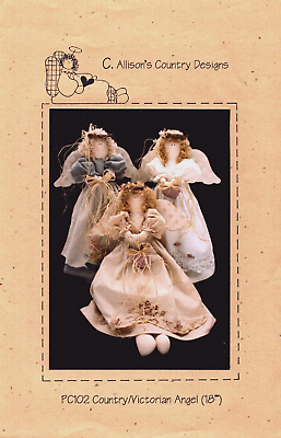 #ad Country Victorian Angel 18quot; Soft Sculpture Doll Pattern CUT $9.99