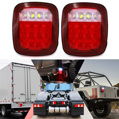 #ad 2x Stop Turn Tail Brake Backup 16 LED Marker Light for Trailer Jeep Semi Truck $34.89