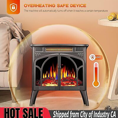 #ad 26.5#x27;#x27; Grey Electric Fireplace Stove Heater with 3D Flame from CA 91745 $139.99