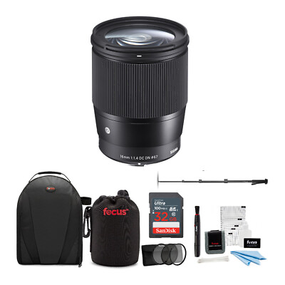 #ad Sigma 16mm f 1.4 DC DN Contemporary Lens for Sony with Accessory Bundle $449.00