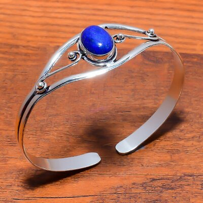 #ad Lapis Lazuli 925 Silver Mother#x27;s Day Gift Handmade Cuff Jewelry Bracelet Adjust $15.08