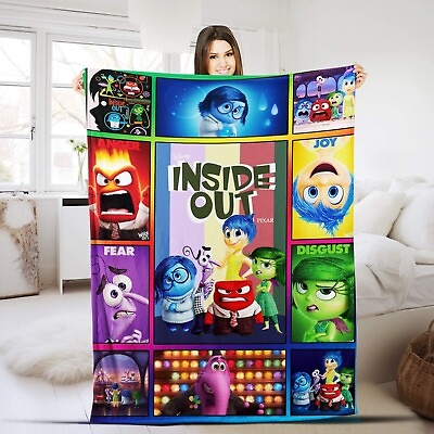 #ad Disney Inside Out Plush Fleece Blanket Inside Out Blanket $35.98