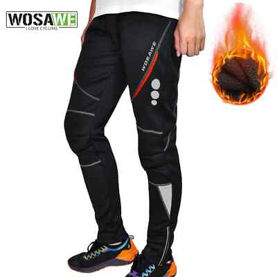 #ad Cycling Bicycle Pants Thermal Fleece Windproof Sportswear Reflective Long Pants $41.26