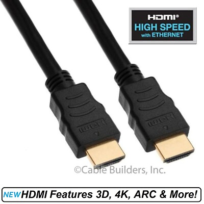 #ad HIGH SPEED HDMI CABLE with ETHERNET 2.0 4K for HDTV BluRay GAME CONSOLE and MORE $5.99