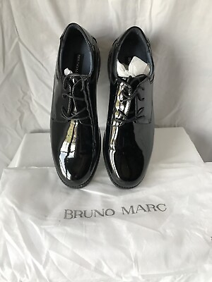 #ad Nwot Mens Bruno Marc Patent Leather Shoes Sz 10 Worn 1x For Wedding $19.99