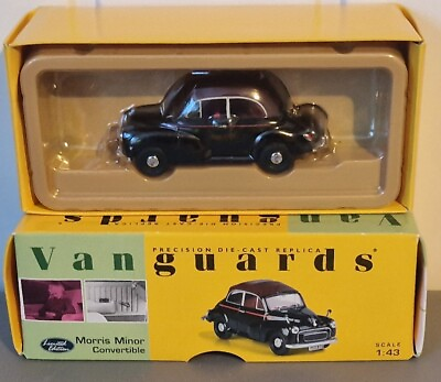 #ad Vanguards VA05802 1 43 Morris Minor Convertible Black Maroon Diecast Ltd Ed GBP 19.99