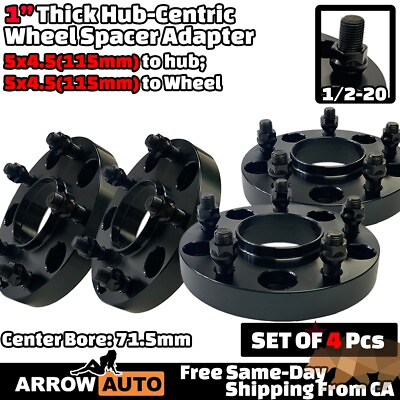 #ad 4x 1quot; 5x4.5quot; 115mm Hub Centric Adapter Spacer Fit Cherokee Wrangler Liberty $91.99