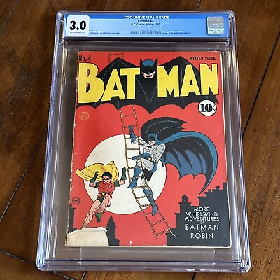 #ad Batman #4 1940 4th Joker 1st Gotham City CGC 3.0 $5200.00